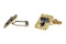 Vintage Gold Cufflinks with Sapphires & Textured Finish - image 2