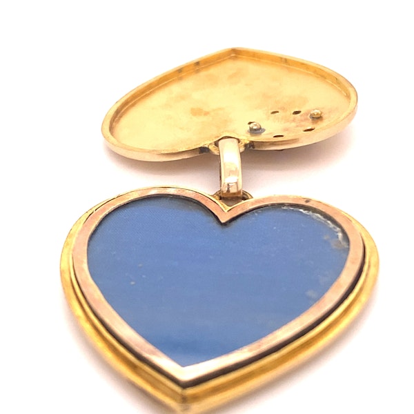 Edwardian Large Gem Set ' DEAREST' Heart in Lucky Horse shoe, 18ct Gold Ca1915 - image 3