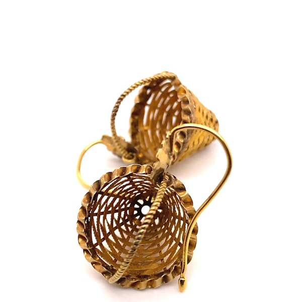 Georgian Basket Earrings Ca 1830 - image 5