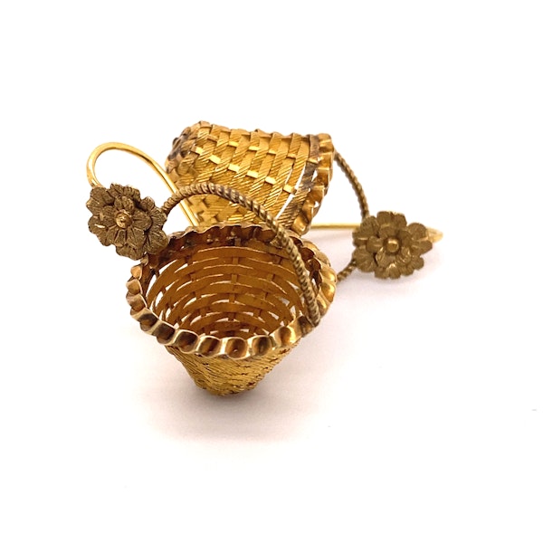 Georgian Basket Earrings Ca 1830 - image 4