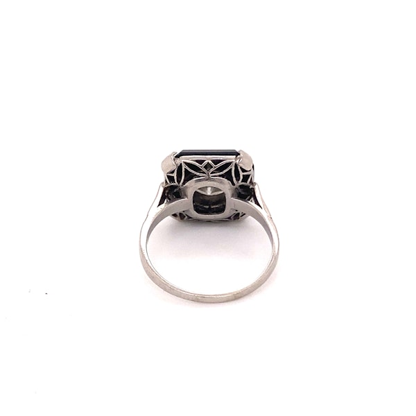 Art Deco Onyx and 'Transition cut' Diamond Ring Ca1920-35 - image 4