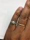 Art Deco style diamond sapphire target ring - image 4