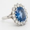 Large sapphire and diamond cluster ring. Certificated - image 2