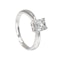 Diamond solitaire ring, jubilee cut in 18 ct white gold - image 2