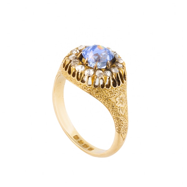 An Antique Sapphire Diamond Ring - image 3