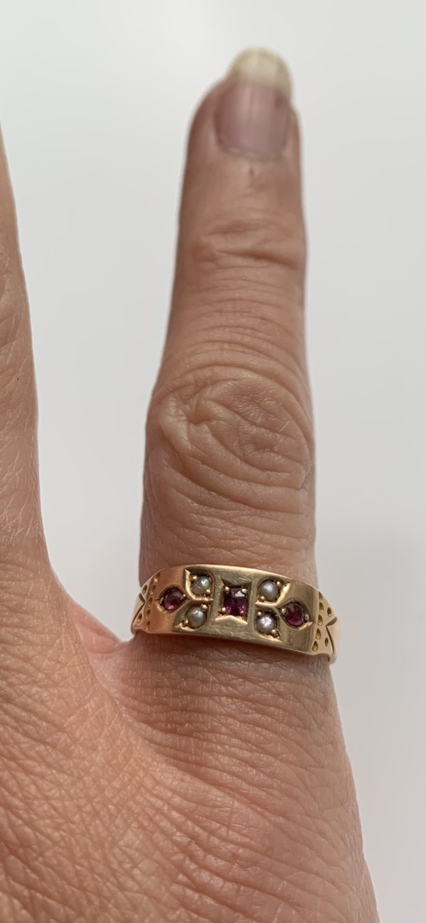 Ruby and pearl Victorian ring. Spectrum - image 3