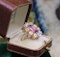 An extraordinary and rare 3.00 Carat Natural Pink Spinel & Diamond Cluster Ring set in 18 Carat Yellow Gold, Circa 1900 - image 4