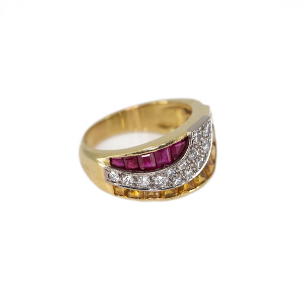 A Ruby and Citrine Ring Offered by The Gilded Lily - image 2
