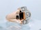 French Retro Rose Gold Diamond Ring - image 3