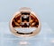 French Retro Rose Gold Diamond Ring - image 4