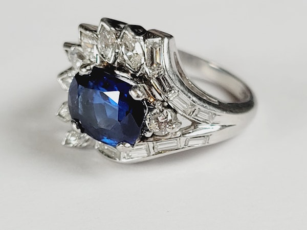 Stunning Sapphire and Diamond stylised feather ring sku 4974  DBGEMS - image 2