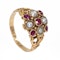 Victorian ruby and pearl cluster ring - image 2