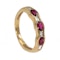 Ruby and diamond 7 stone half hoop gold ring - image 2