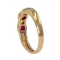 Ruby and diamond 7 stone half hoop gold ring - image 3