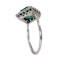 Emerald and diamond Art Deco rhombic shape ring - image 3