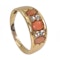 Antique half hoop coral and diamond ring - image 2