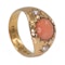Antique  coral and pearl three stone ring - image 2