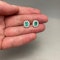 Emerald Diamond Cluster Earrings in 18ct White Gold date circa 1980, SHAPIRO & Co since1979 - image 4