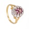 Pink  tourmaline and diamond cluster ring - image 2
