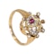 Antique double heart diamond and ruby ring - image 2