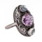 Arts and crafts amethyst and moonstone ring - image 2