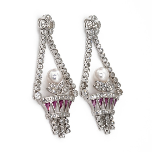 A Pair of Art Deco Style Jardiniere Earrings Offered by The Gilded Lily - image 2