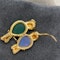 Cartier signed Lovebirds Brooch Chrysoprase, Blue Chalcedony and Diamonds in 18ct Gold dated 1991, SHAPIRO & Co since1979 - image 6