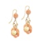 A Pair of Coral Diamond Gold Drop Earrings - image 2