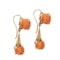 A pair of Coral Gold Rose Earrings - image 2