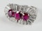 1940's ruby and baguette diamond dress ring sku 5 - image 2