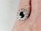 Art deco sapphire and diamond target engagement ring sku 5027   DBGEMS - image 4