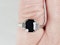 Art deco sapphire and diamond engagement ring sku 50 - image 5