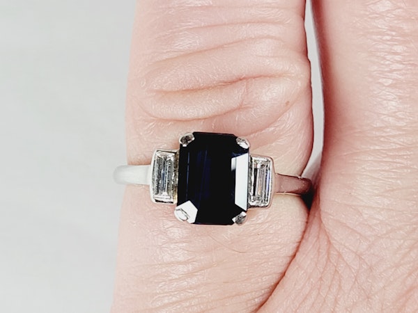 Art deco sapphire and diamond engagement ring sku 50 - image 5