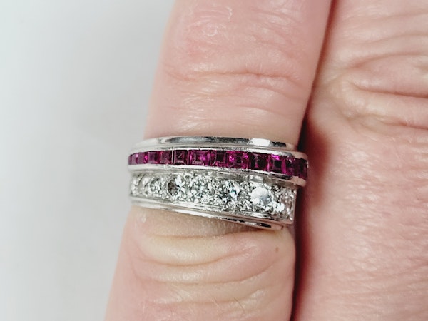 1930's ruby and diamond asymmetric dress ring sku 5025  DBGEMS - image 4