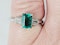 Art deco emerald and diamond shoulder engagement ring sku 5148  DBGEMS - image 2