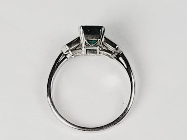 Art deco emerald and diamond shoulder engagement ring sku 5148  DBGEMS - image 3