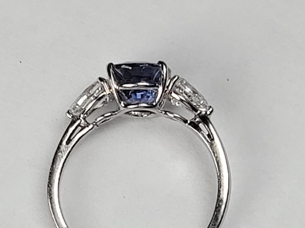 Cornflour blue sapphire and pear diamond engagement ring sku 50  DBGEMS - image 2