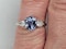 Cornflour blue sapphire and pear diamond engagement ring sku 50  DBGEMS - image 3