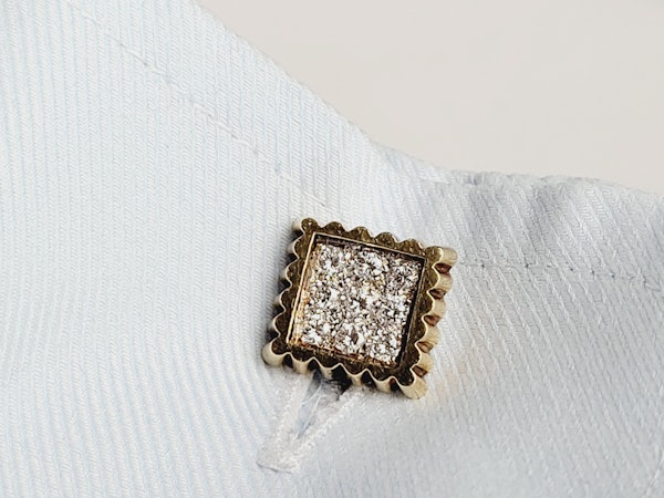 1960's gold and diamond cufflinks sku 4999  DBGEMS - image 4