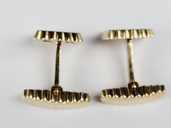 1960's gold and diamond cufflinks sku 4999  DBGEMS - image 2
