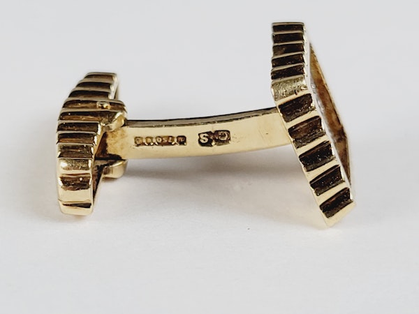 1960's gold and diamond cufflinks sku 4999  DBGEMS - image 3