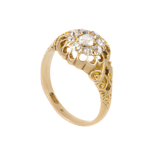 An Antique Gold Diamond Ring - image 4