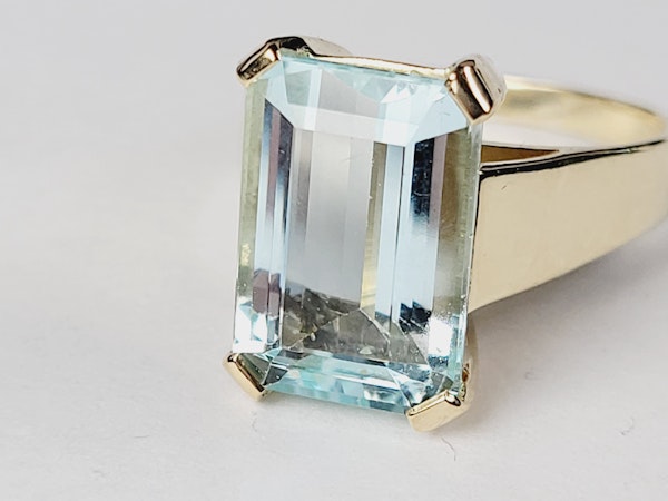 Vintage aquamarine single stone ring sku 5035  DBGEMS - image 2