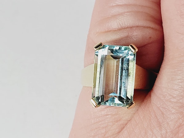 Vintage aquamarine single stone ring sku 5035  DBGEMS - image 4
