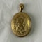 Antique gold locket with enamel plaque - image 2