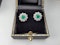 Emerald and diamond cluster earrings sku 5044  DBGEMS - image 2