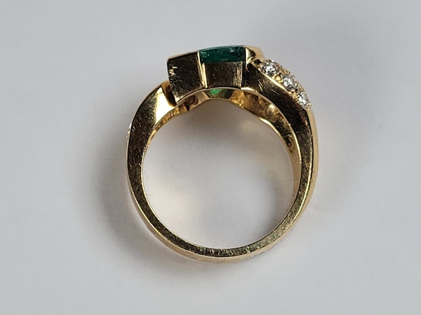 Emerald and diamond dress ring sku 5065 DBGEMS - image 4