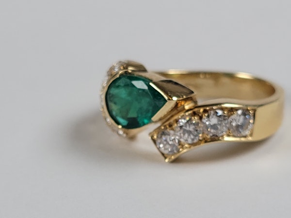 Emerald and diamond dress ring sku 5065 DBGEMS - image 2