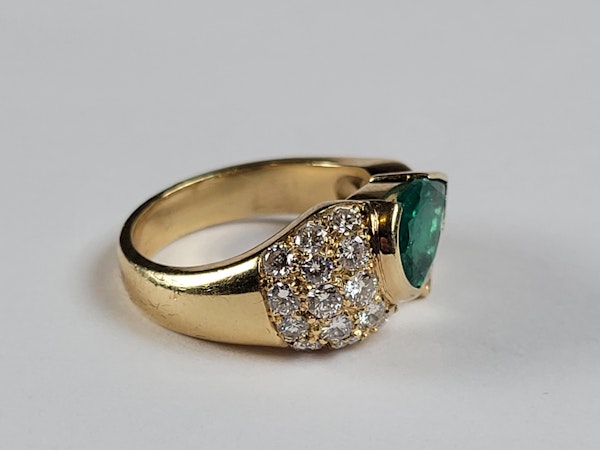 Emerald and diamond dress ring sku 5065 DBGEMS - image 3