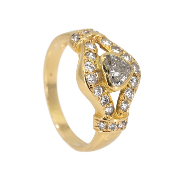 Diamond heart ring with diamond shoulders - image 2